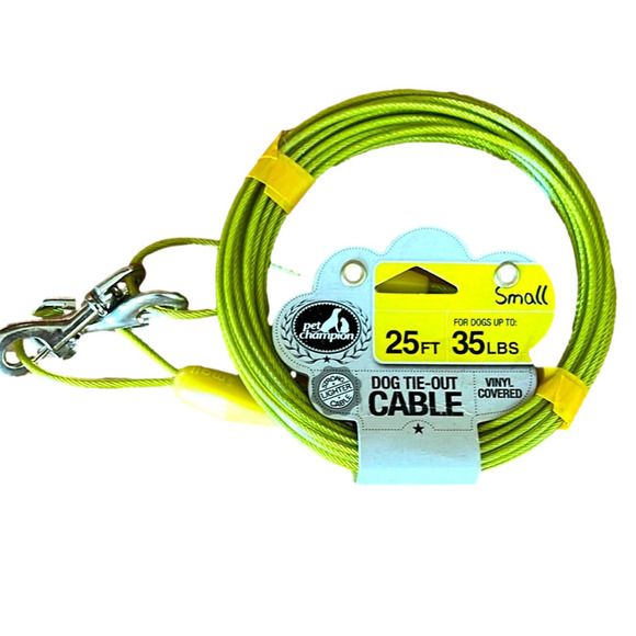 Pet Champion Dog Tie-Out Cable 25ft 30lbs Dogs Animals Yard Leash NEW! - Picture 1 of 5
